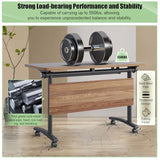 Conference Tables,Folding Conference Room Tables Office Table Flip Top Mobile Modular Meeting Training Tables with Silent Wheels,Seminar Boardroom Table for Home Office (4 Pack, 55.1x23.6x29.5) Crevew
