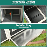 YITAHOME Chicken Coop 11.5ft² Large Wooden Chicken House Chicken Pen Outdoor with 2 Nesting Boxes Poultry Cage Rabbit Hutch Duck Cage with Weatherproof Roof (Grey) YITAHOME