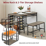 Garvee Dining Table Set for 4, Kitchen Table Set for 4 with 2 Benches, 3 Piece Dining Room Table Set for Small Space Apartment, Grey Garvee