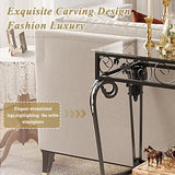 HavenlyYouth Console Table 47.2", Tempered Glass Sofa Tables, Vintage Entryway Table with Metal Frame, Console Tables for Living Room, Entrance, Foyer, Adjustable Feet (Black) HavenlyYouth