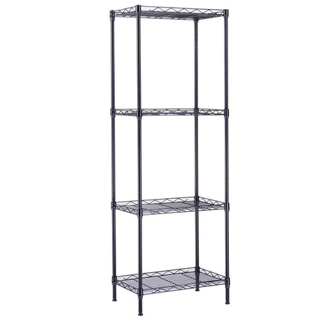 Shyneer 4-Tier Wire Shelving Unit Metal Storage Rack,4-Shelf Shelving Unit, Steel Wire Shelves, Shelving Units and Storage for Kitchen and Garage (17.72 x 11.81 x 49.6'') Black Shyneer
