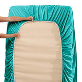 Hearth & Harbor Extra Deep Pocket Queen Sheets Sets - Fits Mattress 18-24 Inches Deep - Extra Deep Pocket Sheets - 6 Piece Queen Size - Teal Hearth & Harbor