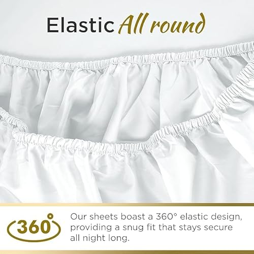 Crescent Bedding Twin White Fitted Sheet Only - Soft & Comfy 100% Cotton (Twin, White) DESTINY CRESCENT BEDDING