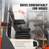VEVOR Universal Tractor seat Suspension, Fold Down Forklift Seat with Adjustable Angle Back, Micro Switch, Seatbelt and Armrests, 3-level Shock Absorption Tractor Seat for Tractor Loader Excavator VEVOR