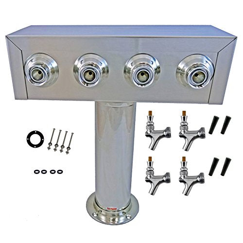 Bev Rite, Stainless Steel Product Draft Beer Kegerator T Tower, Body, 4 Faucets Bev Rite
