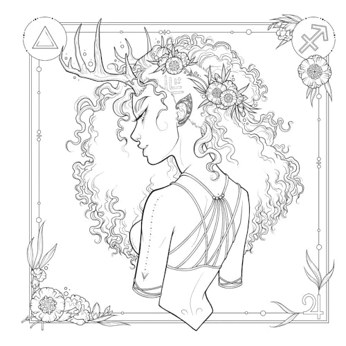 Oceans to Stars: An Astrology Art & Coloring Book (Dover Adult Coloring Books) WoodArtSupply