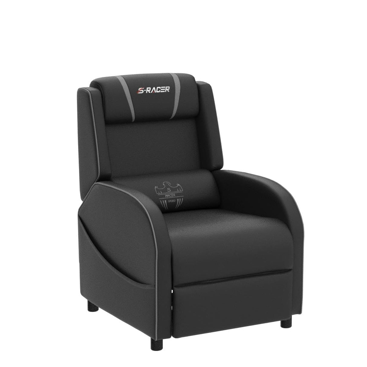 Homall Massage Gaming Recliner Chair, Racing Style Gaming Sofa, PU Leather Home Theater Seat, Living Room Ergonomic Comfortable Gamer Lounge(Grey) Homall
