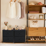 NEWBULIG Nightstand Small Dresser with 2 Fabric Drawers 25 Inch Tall Bedside Table Storage Furniture for Bedroom Closet Entryway College Dorm Black NEWBULIG