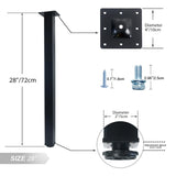 QLLY 28 inch Adjustable Metal Furniture Legs, Square Office Table Furniture Leg, Set of 4 (Black) QLLY