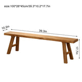 Farmhouse Indoor Wooden Living room Dining Bench, Asian Natural Wood Kitchen Entryway Bench with Armless Design and Short Height, Solid Wood Shoe Bench Entryway Benches，Brown(100*26*45cm/39.3*10.2*17. SEIFE
