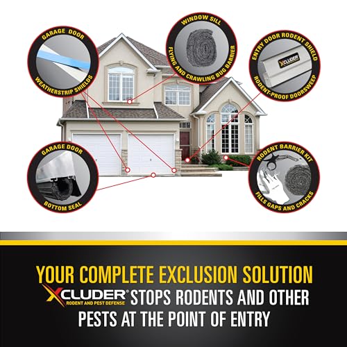 Xcluder X2 Rodent Proof Roll-Up Door Seal Kit, 8' x 2" x 1.625" Pest Control Retainer and Sealer, for Rolling Steel Doors Up to 8’ Wide, Suitable for Residential or Commercial Property Use Xcluder