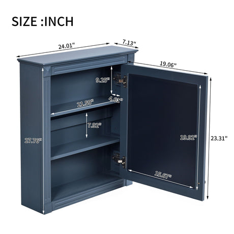 Wall Mounted Bathroom Storage Cabinet With Mirror, Medicine Cabinet With Height Adjustable Shelf HouseOfZazla