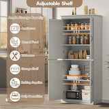 IDEALHOUSE Pantry Cabinet,70" Tall Kitchen Pantry Cabinet with Doors and Adjustable Shelves, Freestanding Cupboard, Tall Storage Cabinet for Bathroom, Dining Room, Living Room (Gray) IDEALHOUSE
