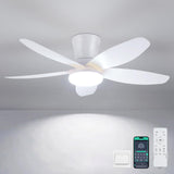 Surtime Ceiling Fans with Lights-36 Low Profile Ceiling Fan with Light and Remote/APP Control,Flush Mount,DC Reversible,LED Dimmable Modern Ceiling Fans for Bedroom,Indoor/Outdoor Patio Use(White) Surtime