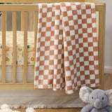 The Peanutshell Baby Crib Bedding Set for Boys or Girls - 3 Pieces - Newborn, Infant & Toddler Bed - Checkered Baby Blanket Set with Fitted Crib Sheet, Dust Ruffle - Elephant Safari Nursery Decor The Peanutshell