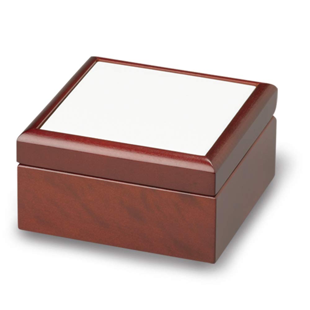 Dark Wood Jewelry Box w/ 4 1/4’’ Ceramic Tile Coated for Sublimation Sublimation Nation