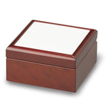 Dark Wood Jewelry Box w/ 4 1/4’’ Ceramic Tile Coated for Sublimation Sublimation Nation
