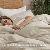 PHF 100% Natural Cotton Muslin Duvet Cover Set King Size, Ultra Soft Breathable Absorbent, Luxurious Minimalist Gauze Bedding for All Season, Duvet Set with 2 Pillow Shams, 104" x 90", Linen PHF