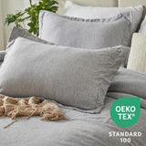 CozyLux King Size Comforter Set - 3 Pieces Light Grey Soft Luxury Cationic Dyeing Bedding Comforter for All Season, Light Gray Breathable Lightweight Fluffy Bed Set with 1 Comforter and 2 Pillow Shams CozyLux