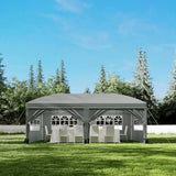 10X20Ft Outdoor Party Tent Gazebo, Waterproof Gazebo Canopy Tent, Heavy Duty Commercial Outdoor Canopy All Season with Storage Bag,Gray TROPOW