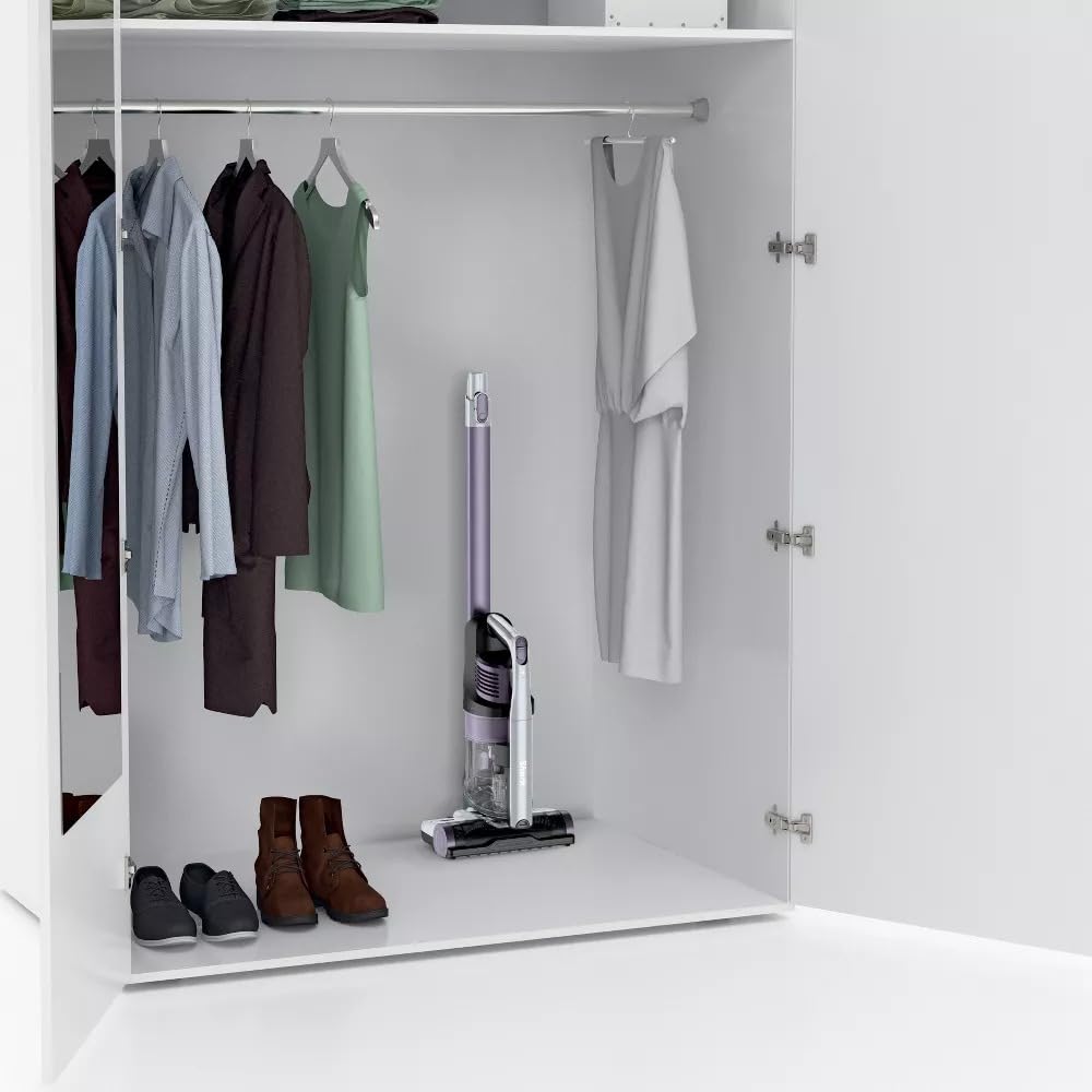 Shark IX141H Pet Cordless Stick Vacuum with Anti-Allergen Complete Seal, XL Dust Cup, LED Headlights, Removable Handheld, 40min Runtime, Grey/Purple, 7.5 lbs (Renewed) Shark