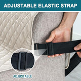 Turquoize 100% Waterproof Futon Cover Futon Slipcover Washable Armless Sofa Bed Slipcover Protector Seat Width Up to 70" with Adjustable Elastic Strap Anti-Slip for Dogs, Ivory Turquoize