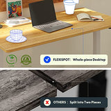 FLEXISPOT Standing Desk 48 x 24 Inches Height Adjustable Desk Whole-Piece Desktop Electric Stand up Desk Home Office Table for Computer Laptop (White Frame + 48 in Maple Desktop) FLEXISPOT