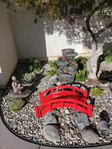 SamsGazebos Miniature Japanese Wood Garden Bridge, Red, Assembled, 25" Long X 11" Tall X 11-1/2" Wide, Made in USA SamsGazebos