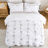 Black White Duvet Cover Set Black Bow Tie Bedding Set Super Soft Breathable Microfiber Bowknot Butterfly Tie Aesthetic Bedding Romantic French Twin Duvet Cover for All Season Chumerry