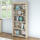 Bush Business Furniture Fairview 5-Shelf Adjustable Bookcase in Antique White Bush Business Furniture