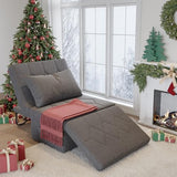 DSNAPE Convertible Sofa Bed with 5-Level Adjustable Backrest, 70" D x 34" W 4-in-1 Folding Ottoman Sleeper Chair Bed, Modern Single Futon Couch for Living Room Apartment Dorm Small Space, Dark Grey DSNAPE