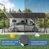 AirWire 20’x20’ Carport Canopy Metal Carport Heavy Duty Car Port Galvanized Steel Roof, Reinforced Stable Triangle Frame Enhanced Base for Snowy Windy Carports Car Tent for Car,Pickup,RV,Tractor,Boat AirWire