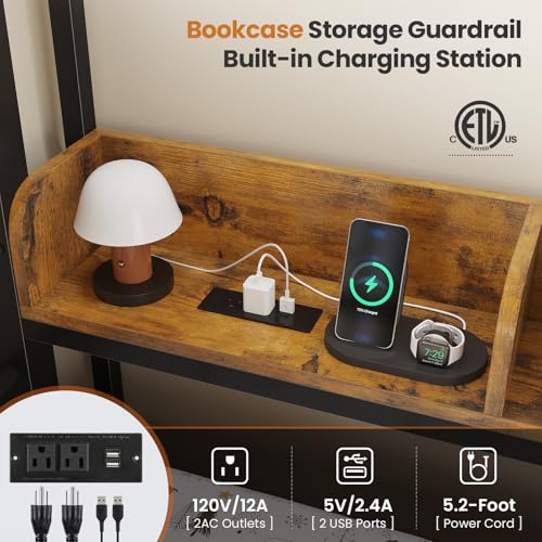 DICTAC Twin Over Twin Bunk Bed with 6 Storage Drawers,Led Lights and Charging Station Metal Bunk Beds with Side Bookcase,3 Storage Boxes &Shelf,L-Shaped bunk Bed with Safety Guardrail and Ladder,Black DICTAC