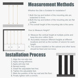Room Divider Partition Post Metal Slats, Custom Size Floor to Ceiling Privacy Screens Columnar, Corridor/Stairwell Wall Partition Column(Black,70cm/27.5in/2.3ft) Kunovo