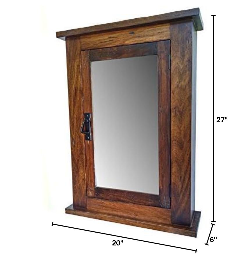 Dijkoo ZyduzscAT NUOTIRUIS Primitive Mission Medicine Cabinet/Surface Mount/Distressed Medium Finish/Solid Wood & Handmade C D&E Wood Craft Cabinets