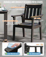 YEFU HIPS Patio Table Set: 10 Piece Outdoor Table and Chairs Dining Furniture Set with Umbrella Hole - Black Modern Plastic Dining Sets 8 Person for Outside Deck with Metal Aluminum Frame YEFU