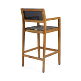 Christopher Knight Home Calista Acacia Wood Barstools with Outdoor Mesh (Set of 2), Teak and Black Christopher Knight Home