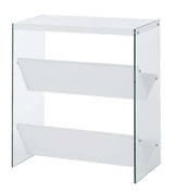 Convenience Concepts Soho Bookcase, White / Glass Convenience Concepts