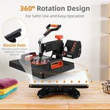 PIONEERWORKS Heat Press Machine 12 X 15 inch, 6 in 1 Shirt Printing Heat Transfer Machine 360° Swing Away, Digital Industrial-Quality Shirt Pressing Machine for Shirt, Hat, Mug, Plate, Orange PioneerWorks