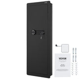 VEVOR 42.91" Tall Wall Gun Safe, 4-Tier Hidden Gun Safe with Keypad & Fingerprint, 3 Removable Shelves & 6 Key Holders, Q235 Cold-Rolled Steel Gun Safe with LED Light, Vibration Alarm, Holster & Stock VEVOR