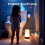 THAUSDAS Night Light, Dimmable Touch Lamp for Bedroom, Portable Table Bedside Lamp, 5 Brightness 13 RGB Colors, Night Lights for Baby Nursery Bathroom THAUSDAS