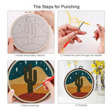 PYHIRRY Punch Needle Kits Adults Beginner Cactus，with Tool, Hoop, Yarn, Fabric & Video Tutorials -Complete Punch Needle kit for Home Decor Craft for Wall Art & Gifts