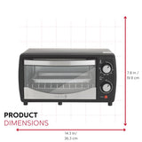 Holstein Housewares 4 Slice Countertop Toaster Oven with 60 Minute Timer Includes Pan and Wire Rack, Perfect for Baking, Broiling, and Toasting Compact Design in Sleek Black for Convenient Kitchen Use Holstein Housewares