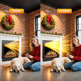 ZAFRO 37" Electric Fireplace Insert with Realistic Flame & Logs, Recessed Fireplace with Auto Color Adjustable Flame, Remote Control, 8H Timer, 750/1500W Heater ZAFRO