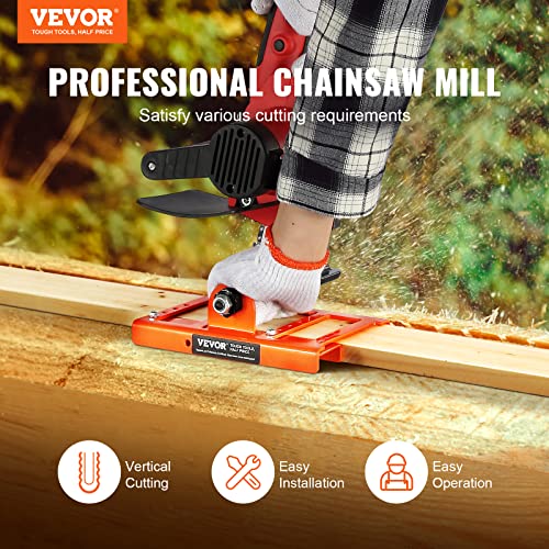 VEVOR Chainsaw Mill, Vertical Lumber Cutting Guide with 2"-6" Cutting Width, Cast Iron Portable Timber Chainsaw Attachment, Lightweight Wood Timber Milling Attachment for Builders and Woodworkers VEVOR