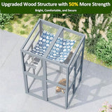 YADSUNY 64 Inch Catio Outdoor Cat Enclosure, Large Cat House for Outdoor Cats with Updated Framework Structure, Outside Cat Patio Cattery Weatherproof for Multiple Cats, Grey YADSUNY