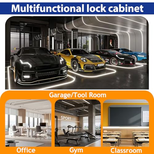 GAIOUS Metal Storage Cabinet with Lock and Wheels, Steel Office Cabinet with 2 Door and 2 Adjustable Shelves, 35” Tall Lockable File Cabinet, Garage Cabinet, Rolling Cabinet for Home Office - Black GAIOUS