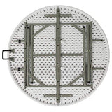 Flash Furniture Freeman 4' Round Plastic Folding Event Table with Carrying Handle, Bi-Fold Portable Banquet Table for Indoor/Outdoor Events, White Flash Furniture