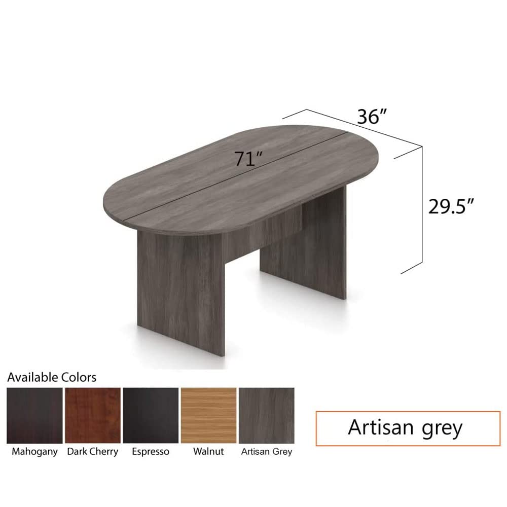 GOF 6FT, 8FT, 10FT Racetrack Conference Table Set (G11776) (Artisan Grey, 6ft Table) GOF