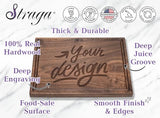 Straga Personalized Cutting Boards | Handmade Wood Engraved Charcuterie | Custom Wedding, Anniversary, Housewarming Gift for Couples Monogram Designs Straga